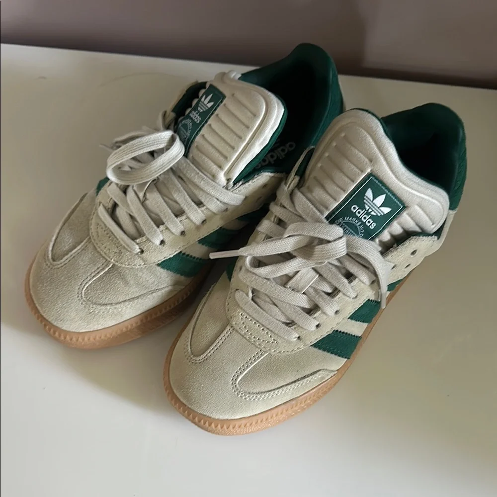 Adidas Cream and Green Casual Sneakers - Picture 2 of 5